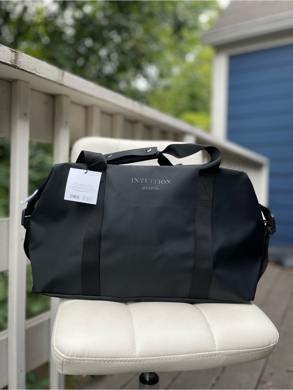 Intuition Aramis Black Solid Travel Gym Duffle Bag With Adjustable Strap, New